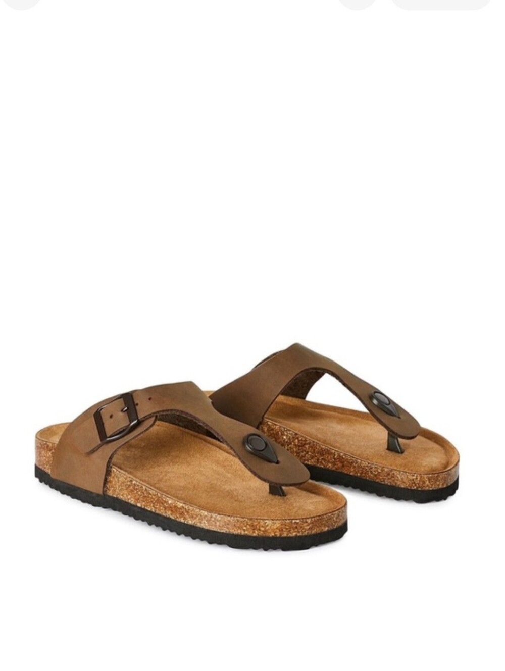 Time and Tru Brown Women's Toe-Post Sandals